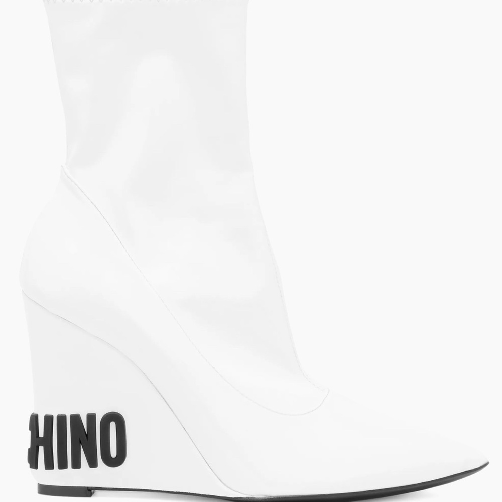 Moschino Women's White Wedge Boots
